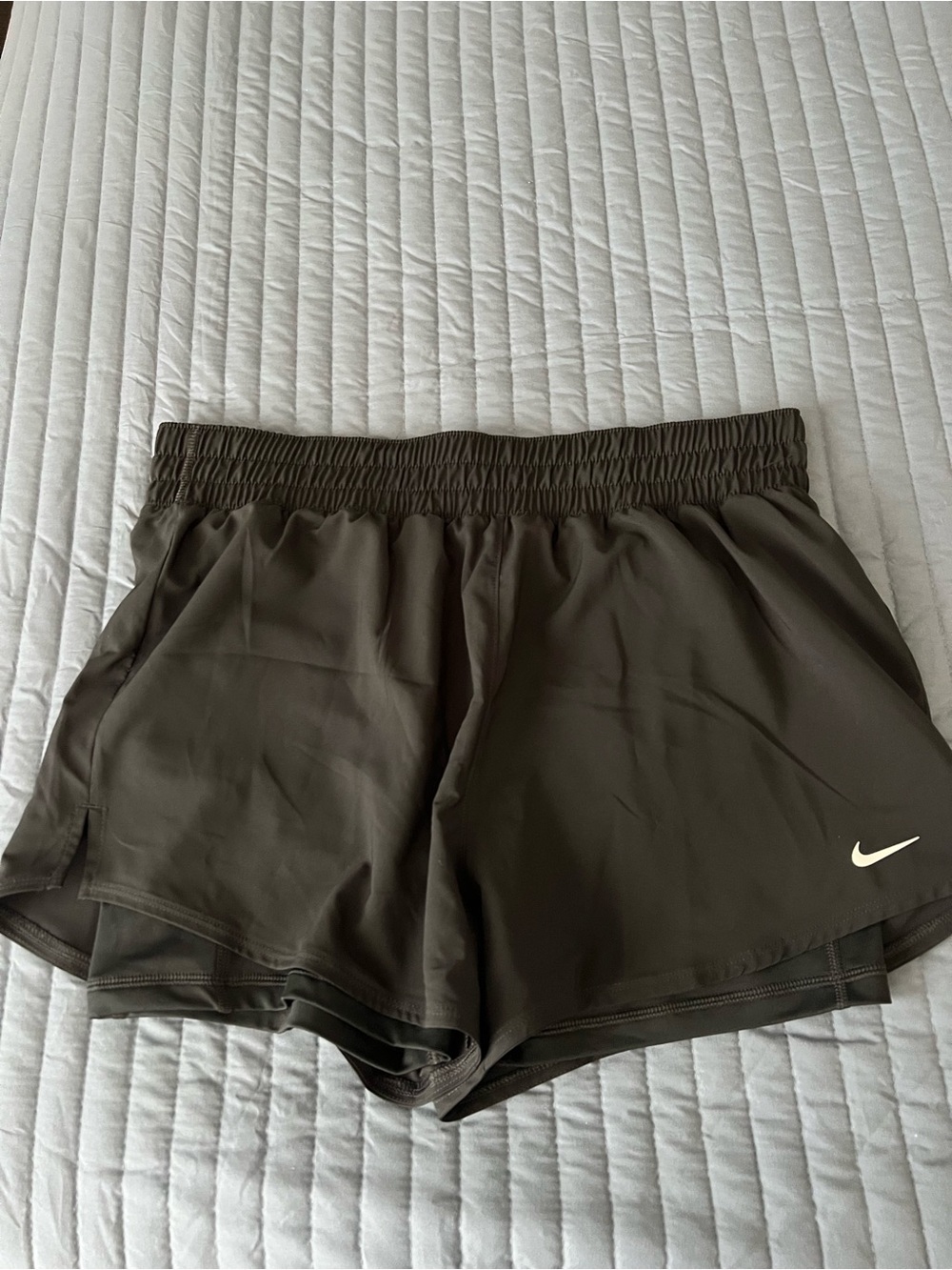 Nike Women's Black Athletic Running Shorts with White Logo